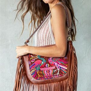 Bohemian Fringe Shoulder Bag-  made in Guatemala